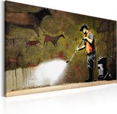 Schilderijen Op Canvas - Schilderij - Cave Painting by Banksy 120x80 - Artgeist Schilderij