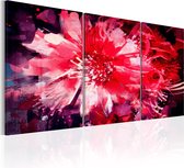 Schilderijen Op Canvas - Schilderij - Crimson Flowers 60x30 - Artgeist Schilderij