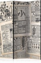 Kamerscherm - Scheidingswand - Vouwscherm - Vintage Newspapers [Room Dividers] 135x172 - Artgeist Vouwscherm