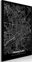 Schilderijen Op Canvas - Schilderij - Dark Map of Frankfurt (1 Part) Vertical 40x60 - Artgeist Schilderij