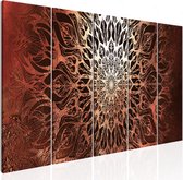 Schilderijen Op Canvas - Schilderij - Hypnosis (5 Parts) Orange Narrow 200x80 - Artgeist Schilderij