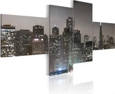 Schilderijen Op Canvas - Schilderij - San Francisco 's avonds 100x45 - Artgeist Schilderij