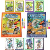 Magische Water Kleurboek voor Kinderen Zeedieren & Wilde Dieren 2 Stuks Dik - Kleuren met Water - Magic Pen Tekenboek - Hobbypainting.nl®