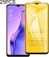 Voor OPPO A8 25 PCS 9D Volledige lijm Volledig scherm Gehard glasfilm