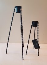 Kandelaar met draaipoot - kaarsenstandaard zwart - metalen kaarsenhouder - Kolony