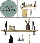 Plankje Roe 98cm - Handles and more® | VAALGROEN (Complete set: leren plankdragers + plank eikenhout + roede)