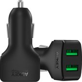 Aukey Autolader CC-S3 - 2 USB poorten 2.4A - 24W - AiPower Technologie- Zwart