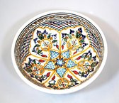 Schaal D 20cm beschilderd aardewerk groen - Tunesie