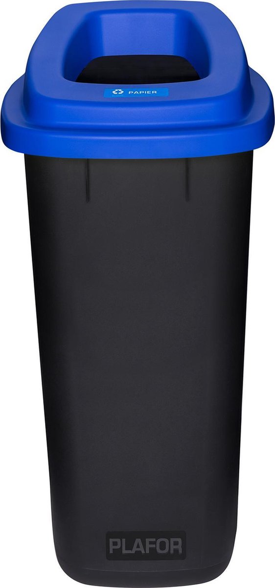 Plafor Prullenbak voor afvalscheiding 90L Blauw met 5 gratis stickers recycle...