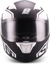 SOXON ST-1001 Race integraal helm, motorhelm, scooterhelm ECE keurmerk, Zwart Wit, S hoofdomtrek 55-56cm