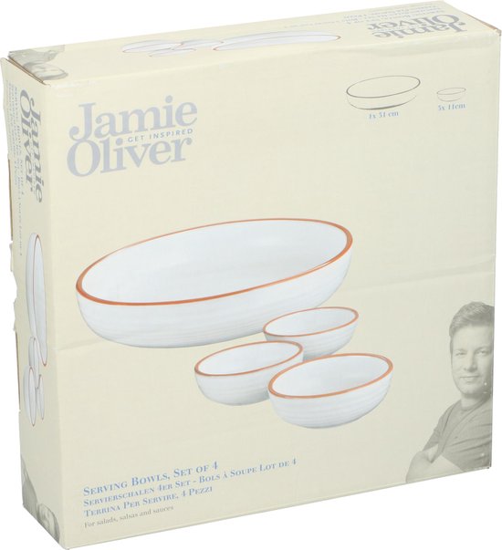 Vochtig Gehoorzaam Geven Set van 8x stuks Jamie Oliver serveer kommen/schalen creme - Servies sets |  bol.com