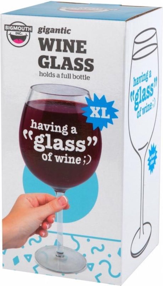 Mega wijnglas XL ml inhoud 14 cm cadeau voor wijnliefhebber - Wijnen Extra... | bol.com