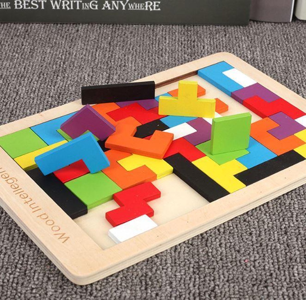 Coogam Houten Tetris Puzzel | 40 Stuks Tangram Jigsaw | Denkspelletje  Speelgoed Voor... | bol.com