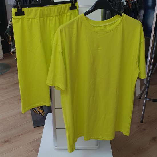Ensemble biker Comfy sans marque, short et t-shirt cycliste, couleur jaune  fluo Short... | bol