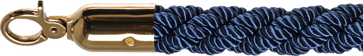 Afzetkoord - Sluiting: goud/messing (RVS) - Luxe koord: blauw