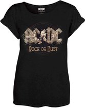 Tshirt Femme AC / DC -M- Rock Ou Buste Noir