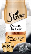 Sheba Délices du Jour - Sélection de volaille en gelée - Sachet repas - Nourriture pour chat - 6 x (6 x 50) gr