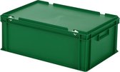 Stapelbak met deksel - Opbergbox - 600x400xH235mm - groen