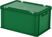 Stapelbak met deksel - Opbergbox - 600x400xH335mm - groen