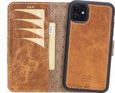 Bouletta Uitneembare 2-in-1 Leer WalletCase iPhone 11 Vegetal Tan