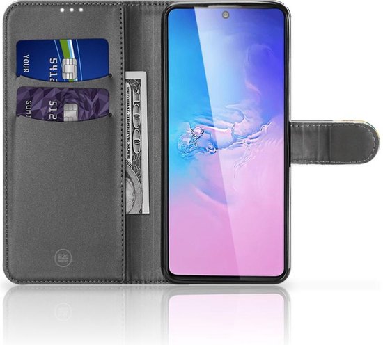 Portefeuille Samsung S10 Lite Cuir PU Portefeuille Livre Timbres