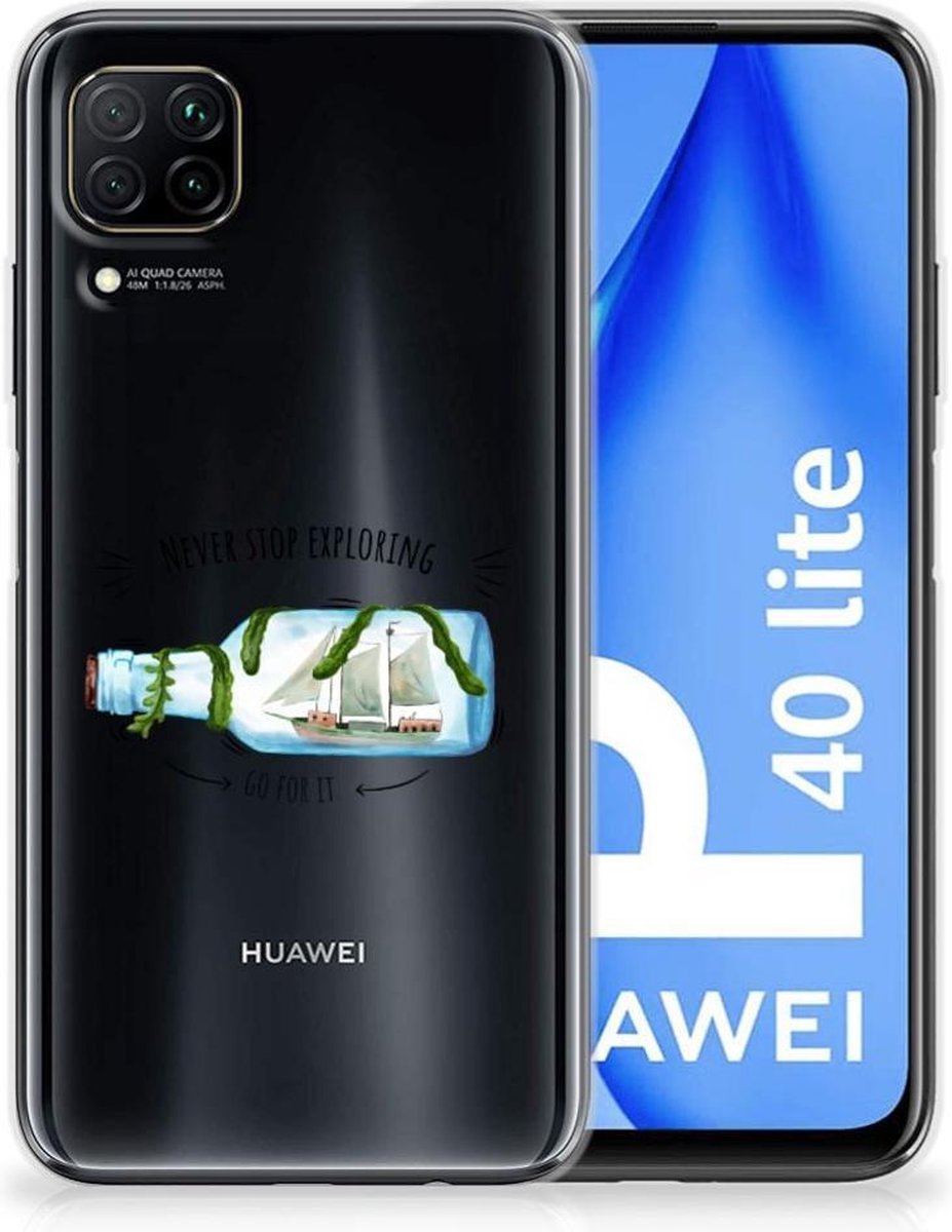 Huawei P40 Lite Telefoonhoesje met Naam Boho Bottle