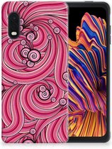 Back Case TPU Siliconen Hoesje Geschikt voor Samsung Xcover Pro Smartphone hoesje Swirl Pink