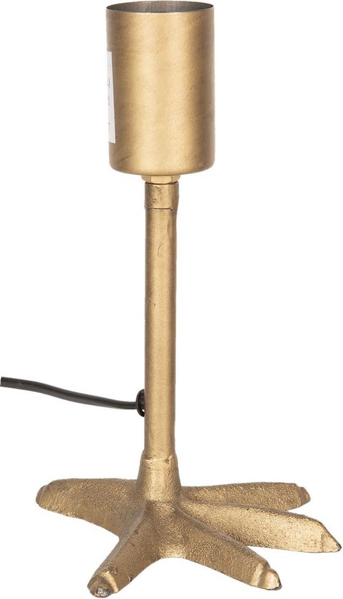 Clayre & Eef Lampenvoet Tafellamp 14*14*20 cm E27/max 1*60W Goudkleurig Kunststof Rond Lampvoet - Clayre & Eef