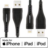2x MOJOGEAR Apple Lightning naar USB kabel Extra Sterk – 1,5 meter [DUOPACK]