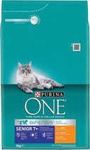 Purina ONE Senior - Kattenvoer Kip & Volkoren Granen - 3 kg