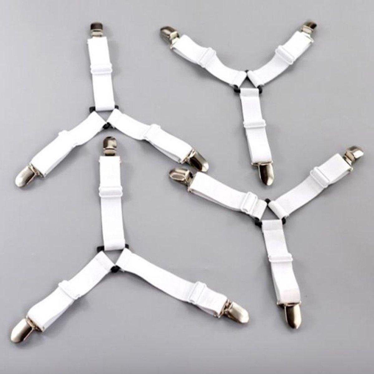 LOUZIR dekbed laken aanspanner clips - Bed laken spanners - 4 stuks – Wit