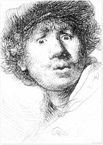 Theedoek Rembrandt nieuwsgierig gezicht