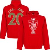 Liverpool Champions 2020 Trophy Hoodie + Champions 20 - Rood - S