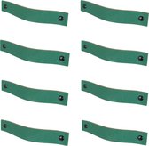 Poignées en cuir / Poignée plate - 8 pièces - SEA GREEN - taille M (19 x 2,5 cm) - avec 3 vis de couleur