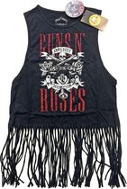 Guns n Roses Mouwloze crop top met franjes -L- Appetite For Destruction Zwart