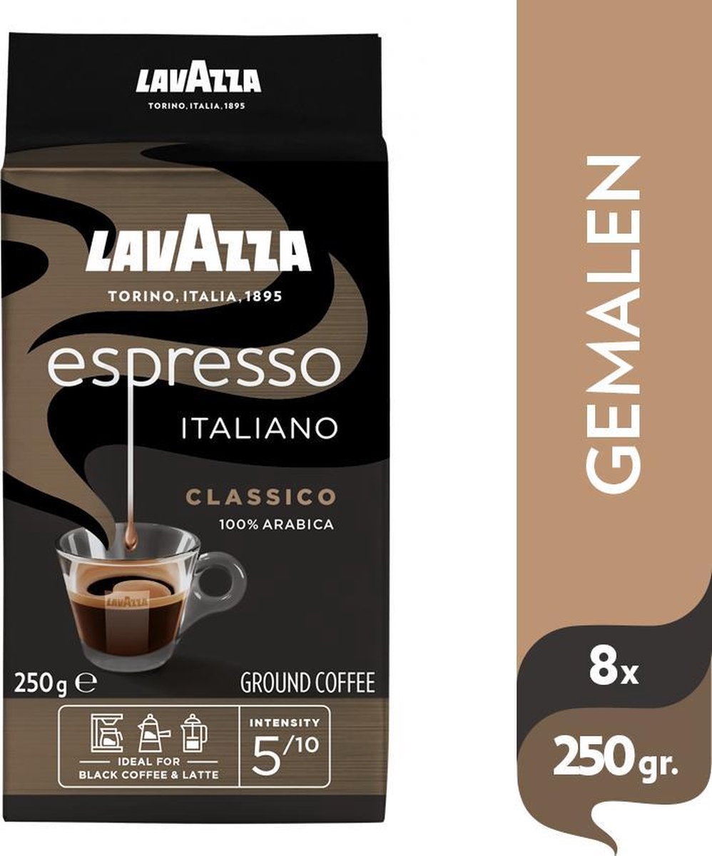 Lavazza - Espresso Italiano Classico Ground Coffee - 8x 250g