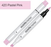 Stylefile Marker Brush - Pastelroze - Hoge kwaliteit twin tip marker met brushpunt