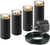 4x LED Pilaren - 2 Watt - 12V - 160mm - complete set