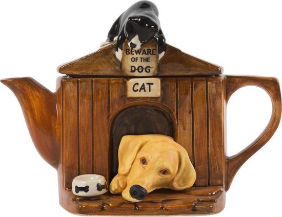 Tea Pottery Teapot Kennel Yellow Labrador Medium