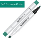 Stylefile Marker Brush - Turquoise Green - Hoge kwaliteit twin tip marker met brushpunt