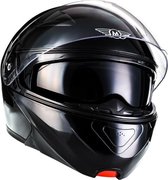 MOTO F20 systeemhelm, scooterhelm, motorhelm opklapbare kinbescherming, Black, S hoofdomtrek 55-56cm