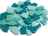 Mozaïeksteentjes Colorful puzzle - teal mix; 500 gram