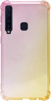 ADEL Siliconen Back Cover Softcase Hoesje Geschikt voor Samsung Galaxy A9 (2018) - Kleurovergang Geel Roze