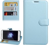 Voor DOOGEE X9 Litchi Texture horizontale flip lederen tas met houder & kaartsleuven & portemonnee (blauw)