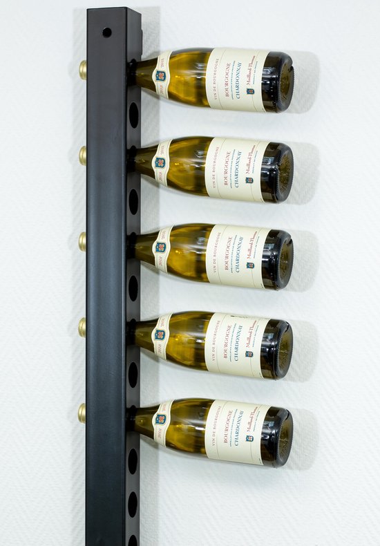 Wijnrek voor aan de muur - geschikt voor 20 flessen - zwart - flessenrek |  bol.com