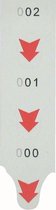 Volgnummeretiket / Ticket voor dispenser rood 2000/rol (5 rollen)