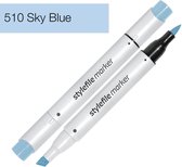 Stylefile Marker Brush - Sky Blue - Hoge kwaliteit twin tip marker met brushpunt