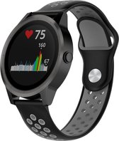 Siliconen Smartwatch bandje - Geschikt voor  Garmin Vivoactive 3 sport band - zwart/grijs - Horlogeband / Polsband / Armband