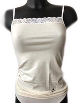 Lydia dames Spaghetti hemdje met kant creme maat XL