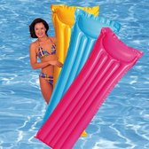 Stevig Vinyl 3 Felle Kleuren Zwembad Luchtmatras Set - 3 Stuks 183x69 cm - Roze, geel en blauw | Opblaasbaar Luchtmatras | Drijvend Zwembad Speelgoed | Drijvende | Ligbed